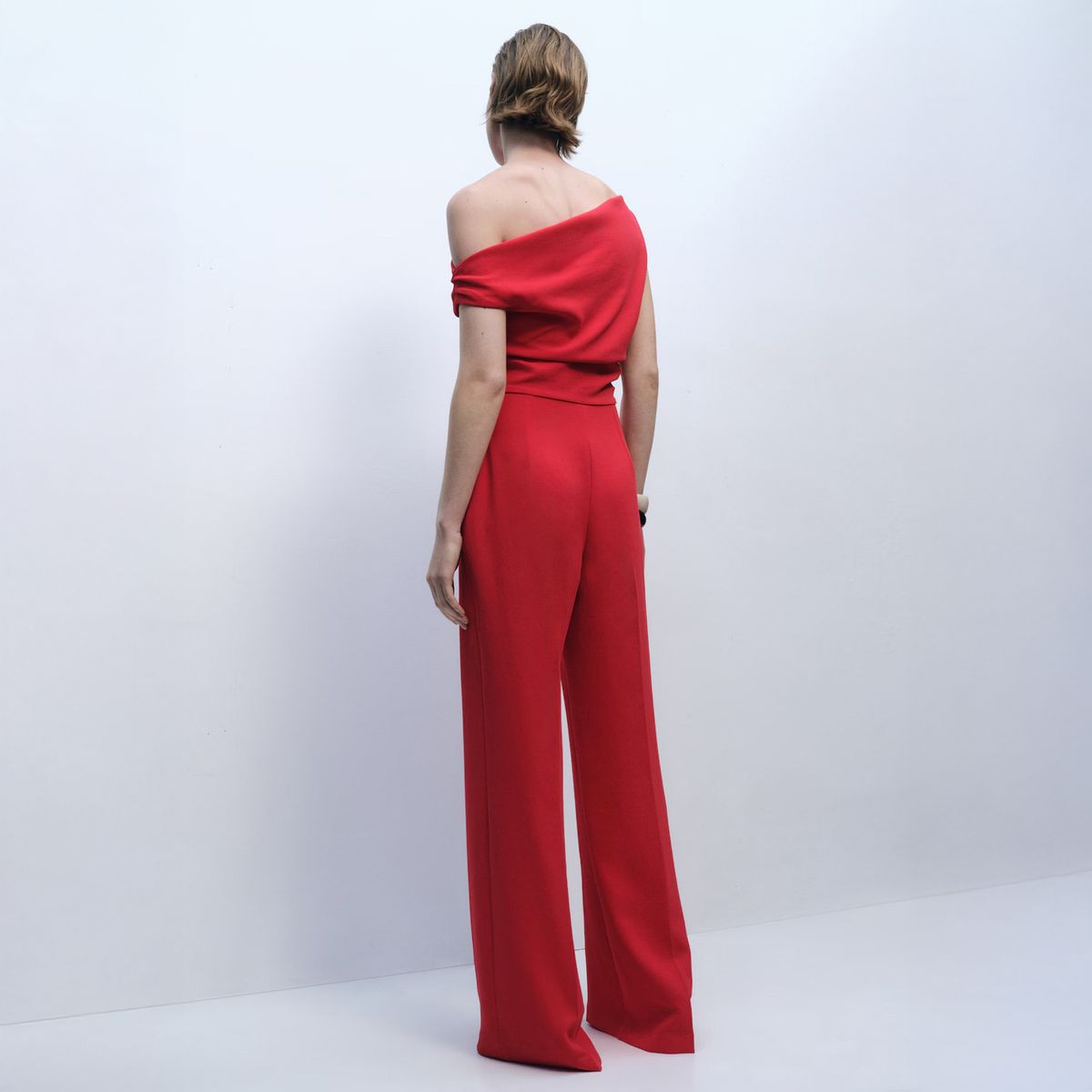 MANGO - Enterito Largo Asimétrico Drapeado Mujer Mango