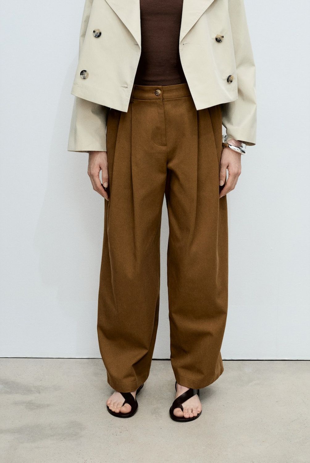 MANGO - Pantalón Wideleg Mezcla Algodón Y Lyocell Mujer Mango
