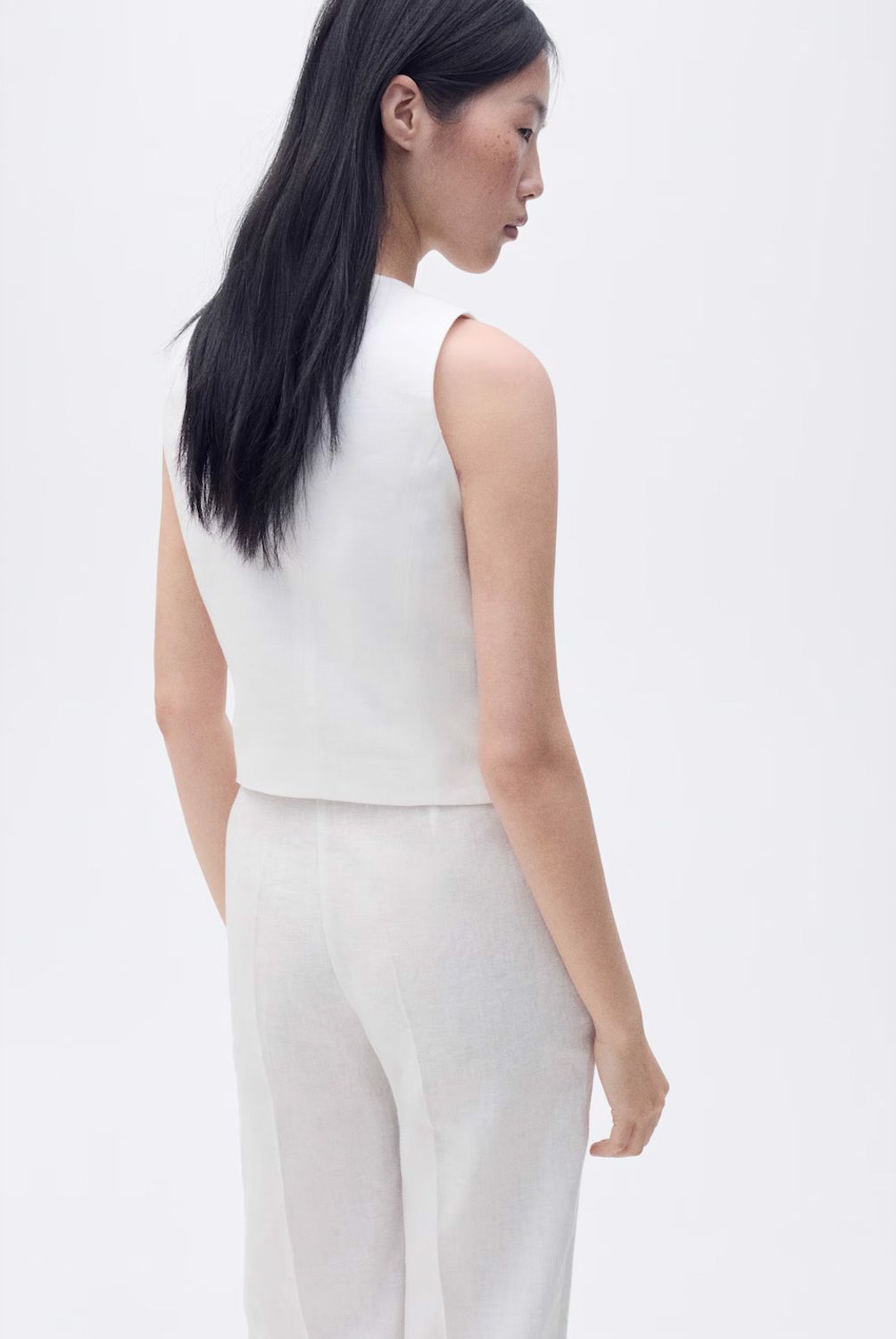 MANGO - Chaleco Traje Lino Mujer Mango