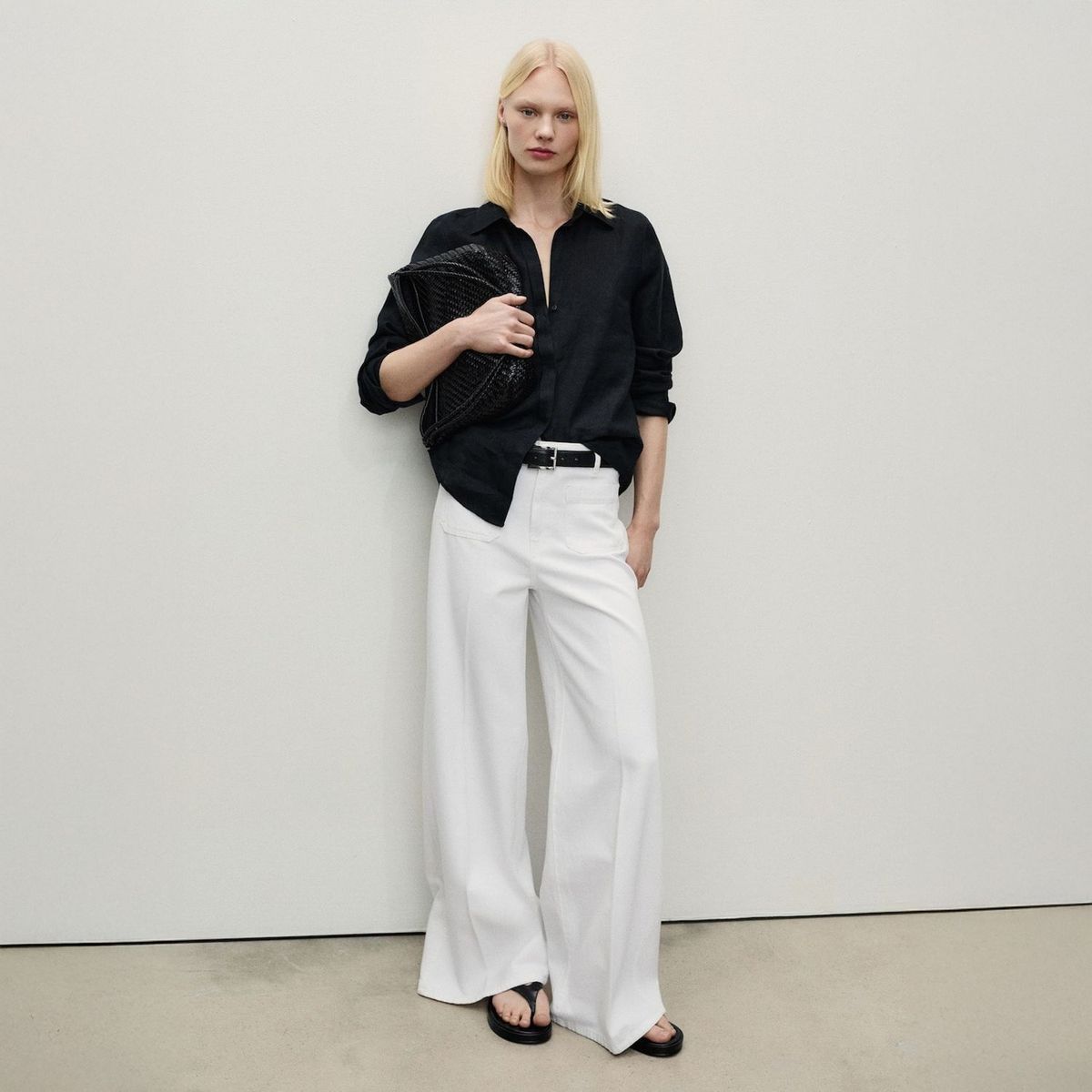 MANGO - Jeans Wide Leg Tiro Alto Mujer Mango