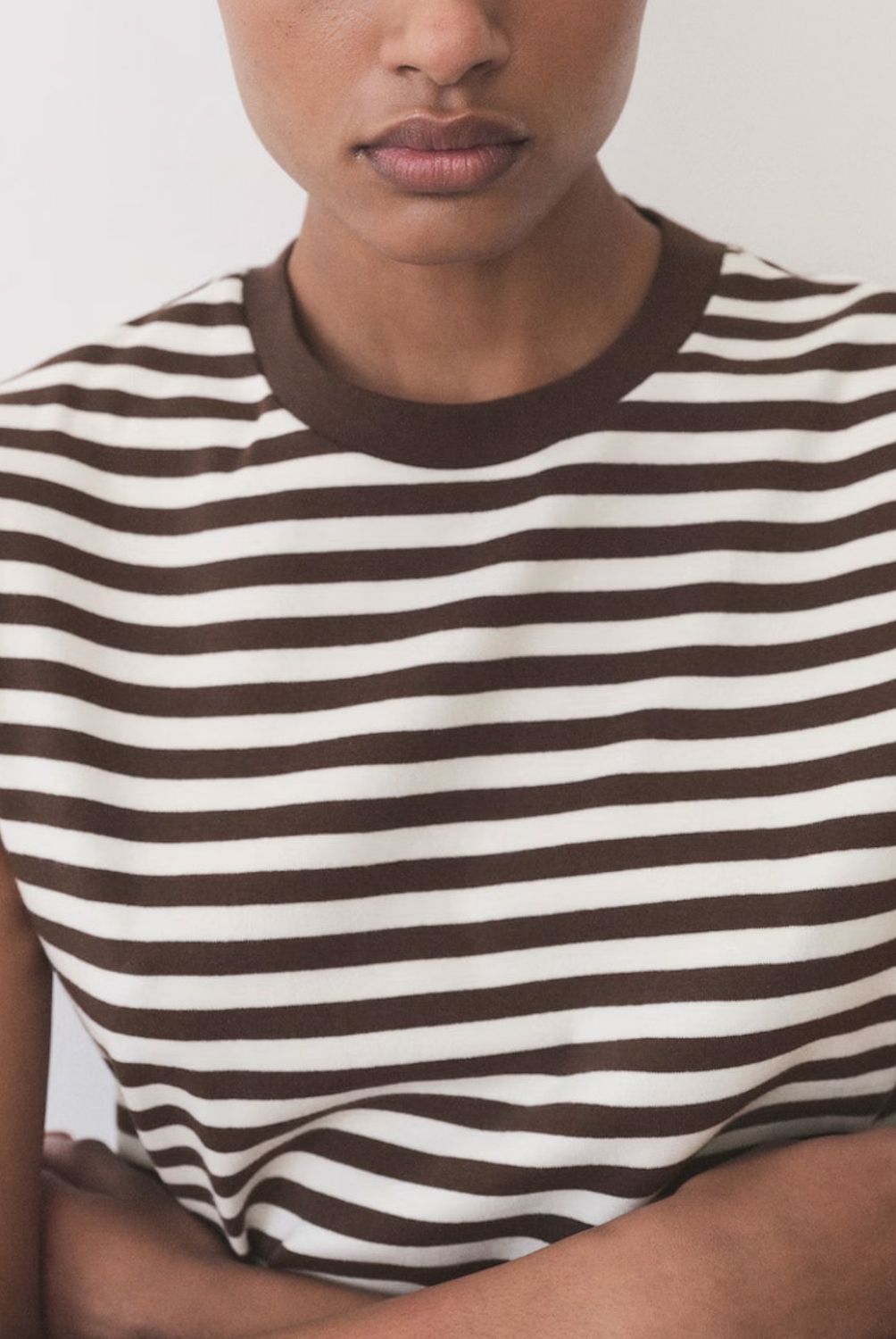 MANGO - Polera Manga Corta Rayas Mujer Mango
