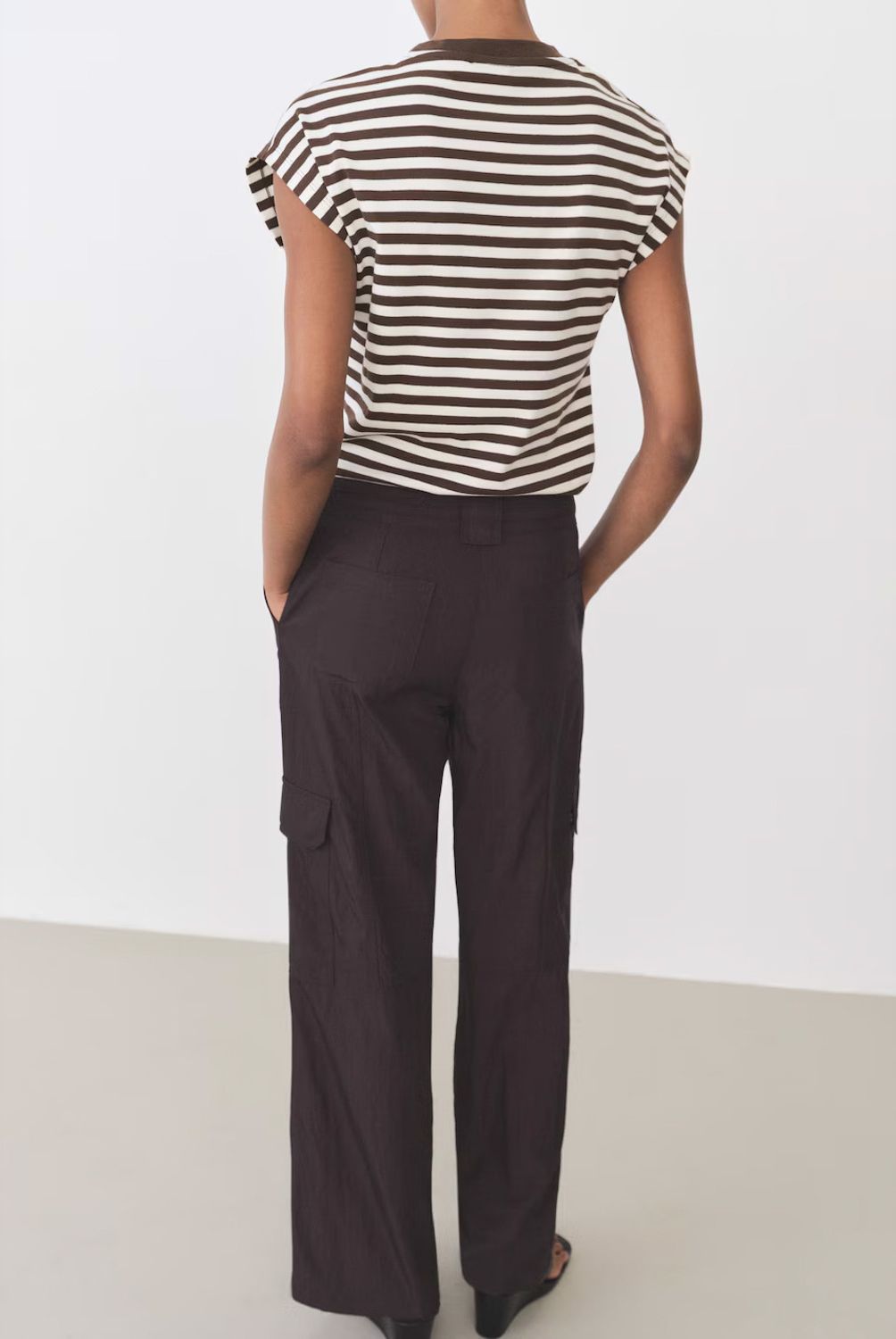 MANGO - Polera Manga Corta Rayas Mujer Mango