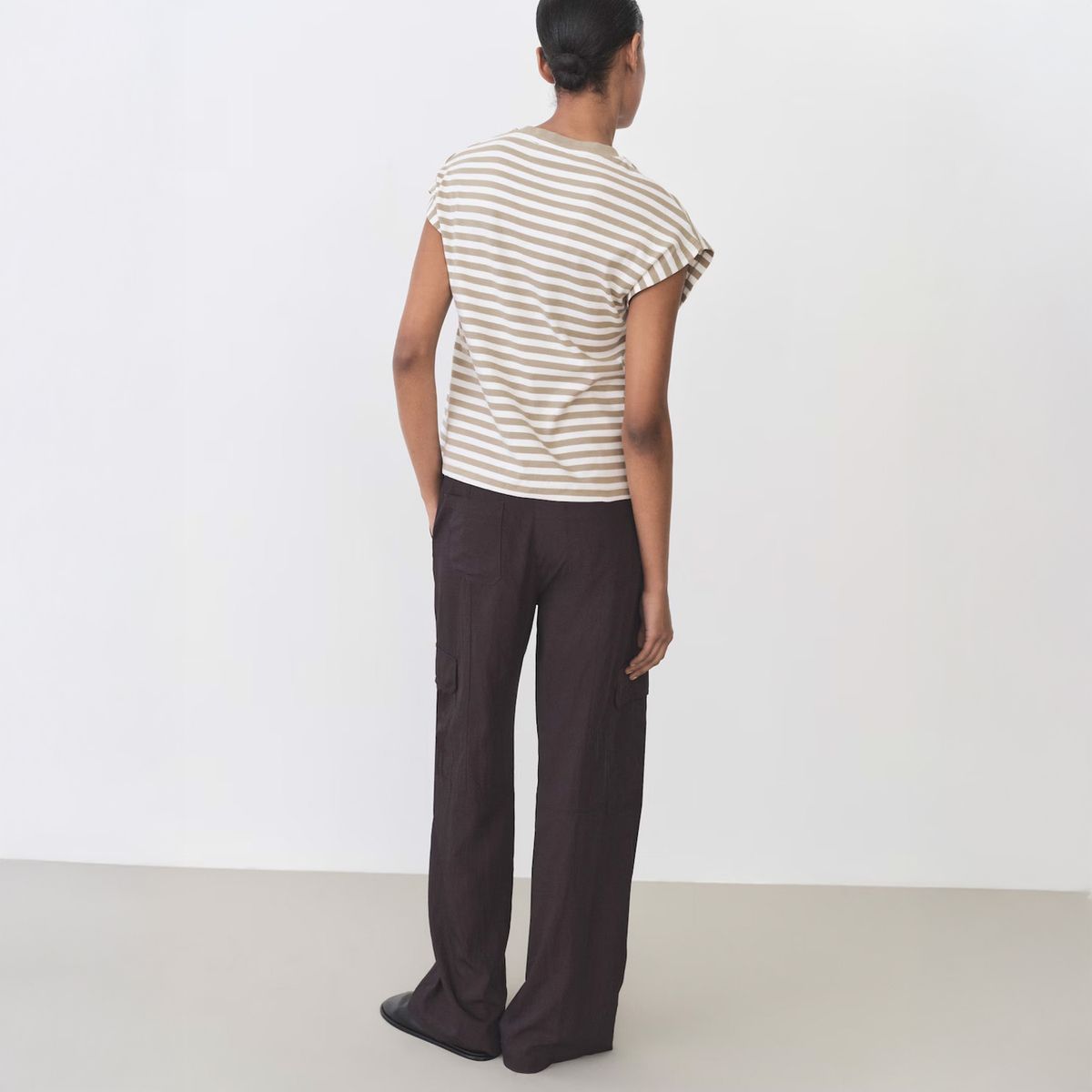 MANGO - Polera Manga Corta Rayas Mujer Mango