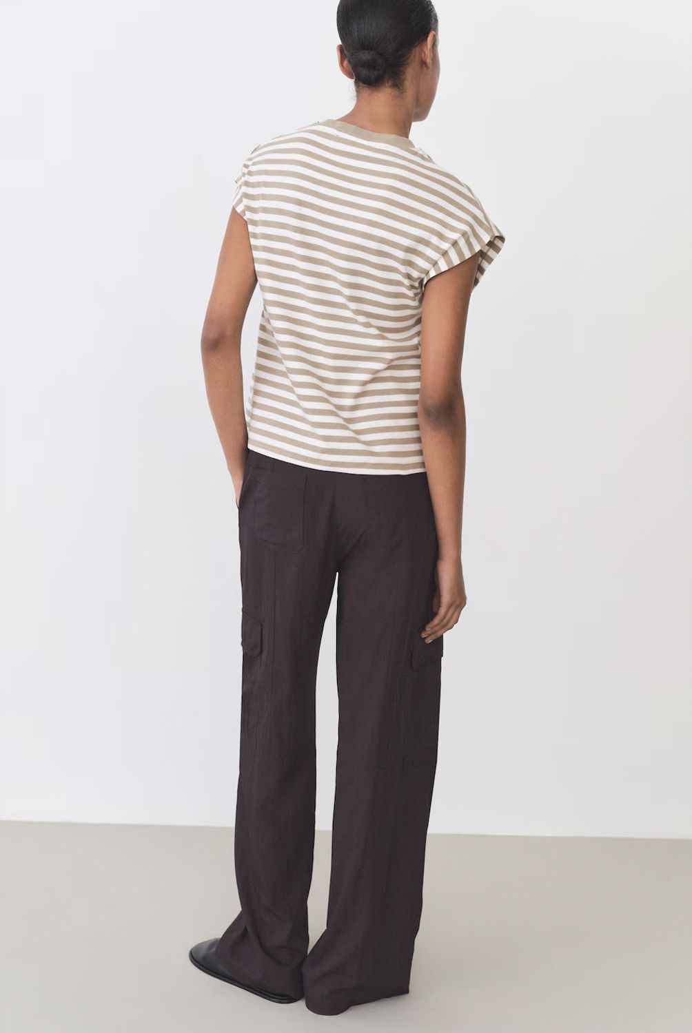 MANGO - Polera Manga Corta Rayas Mujer Mango