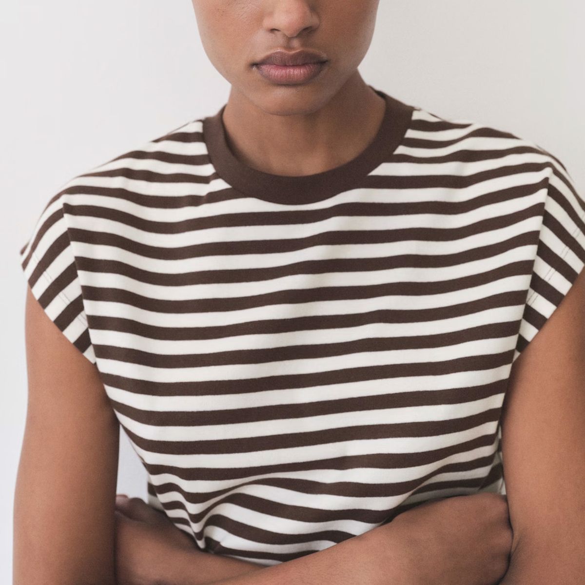 MANGO - Polera Manga Corta Rayas Mujer Mango