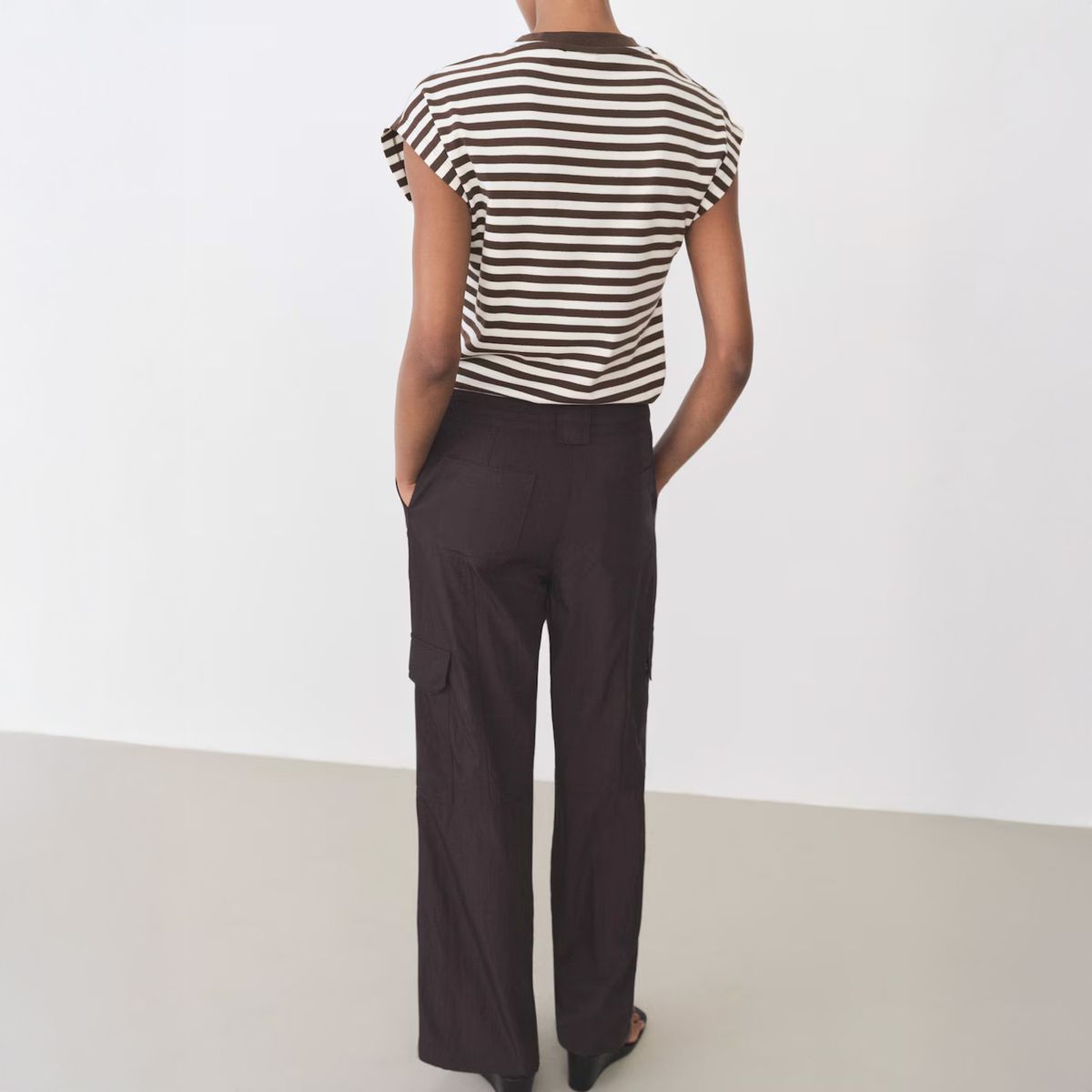 MANGO - Polera Manga Corta Rayas Mujer Mango