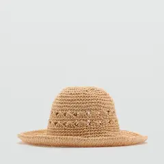 MANGO - Sombrero Fibra Natural Detalles Calados Mujer