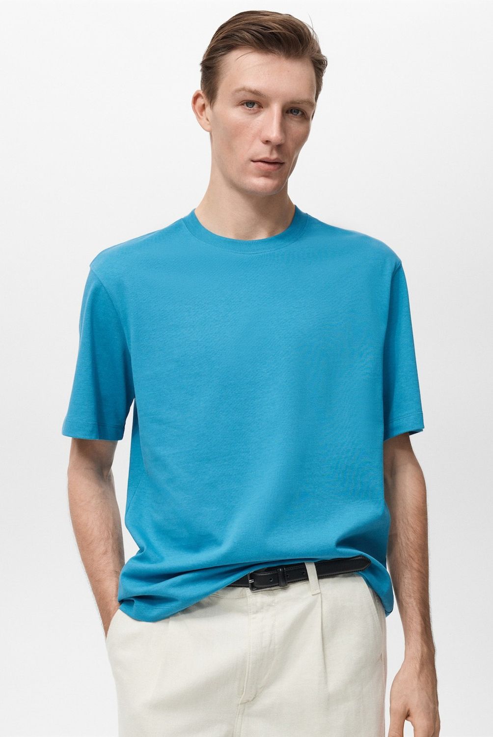 MANGO MAN - Polera 100% Algodón Relaxed Fit Hombre Mango Man