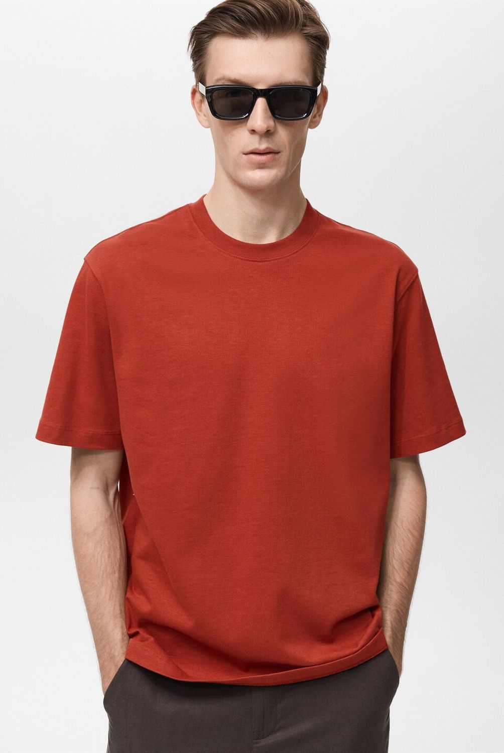 MANGO MAN - Polera 100% Algodón Relaxed Fit Hombre Mango Man