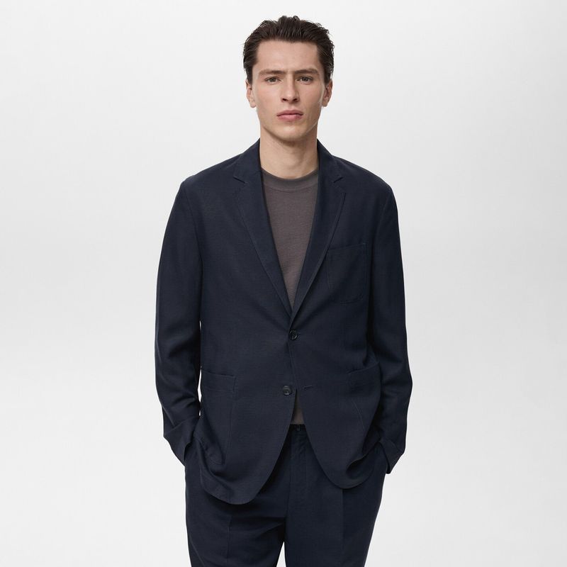 MANGO MAN - Blazer Delave Slim Fit Lino Hombre Mango Man