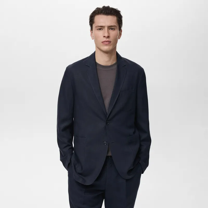 MANGO MAN - Blazer Delave Slim Fit Lino Hombre Mango Man