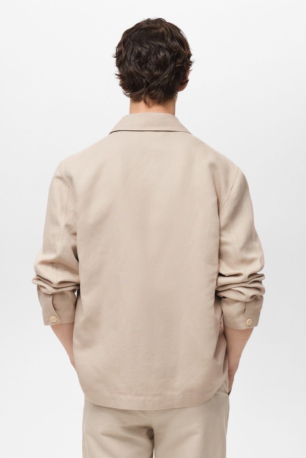 MANGO MAN - Chaqueta Lino Straight Fit Hombre Mango Man