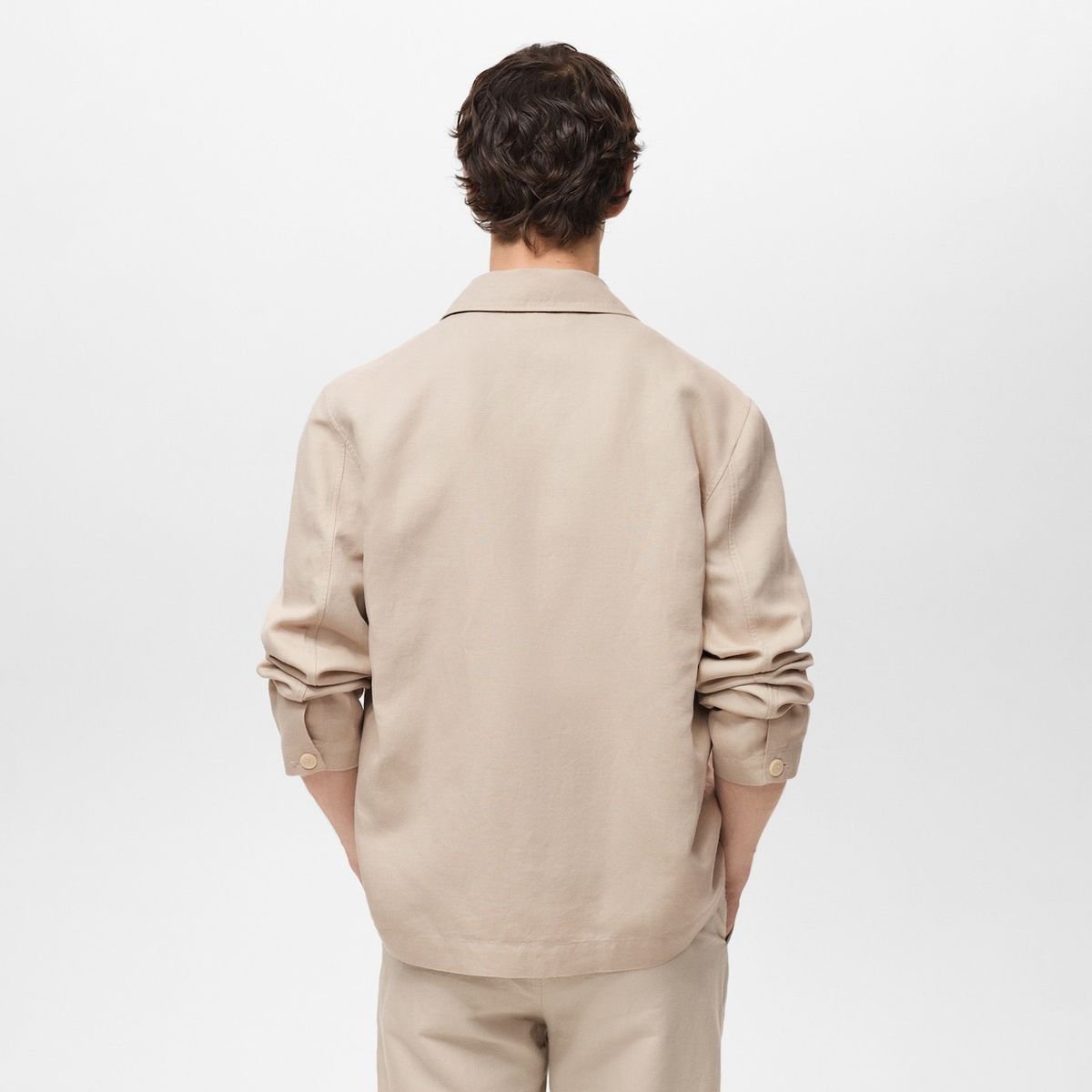 MANGO MAN - Sobrecamisa Fran Lino Corte Recto Hombre Mango Man