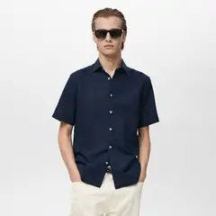 MANGO MAN - Camisa Ants Lino Manga Corta Hombre