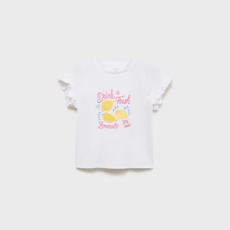 MANGO KIDS - Polera Estampada Volantes Bebé Niña Mango Kids
