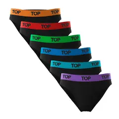 TOP - Pack De 6 Slip Algodón Hombre