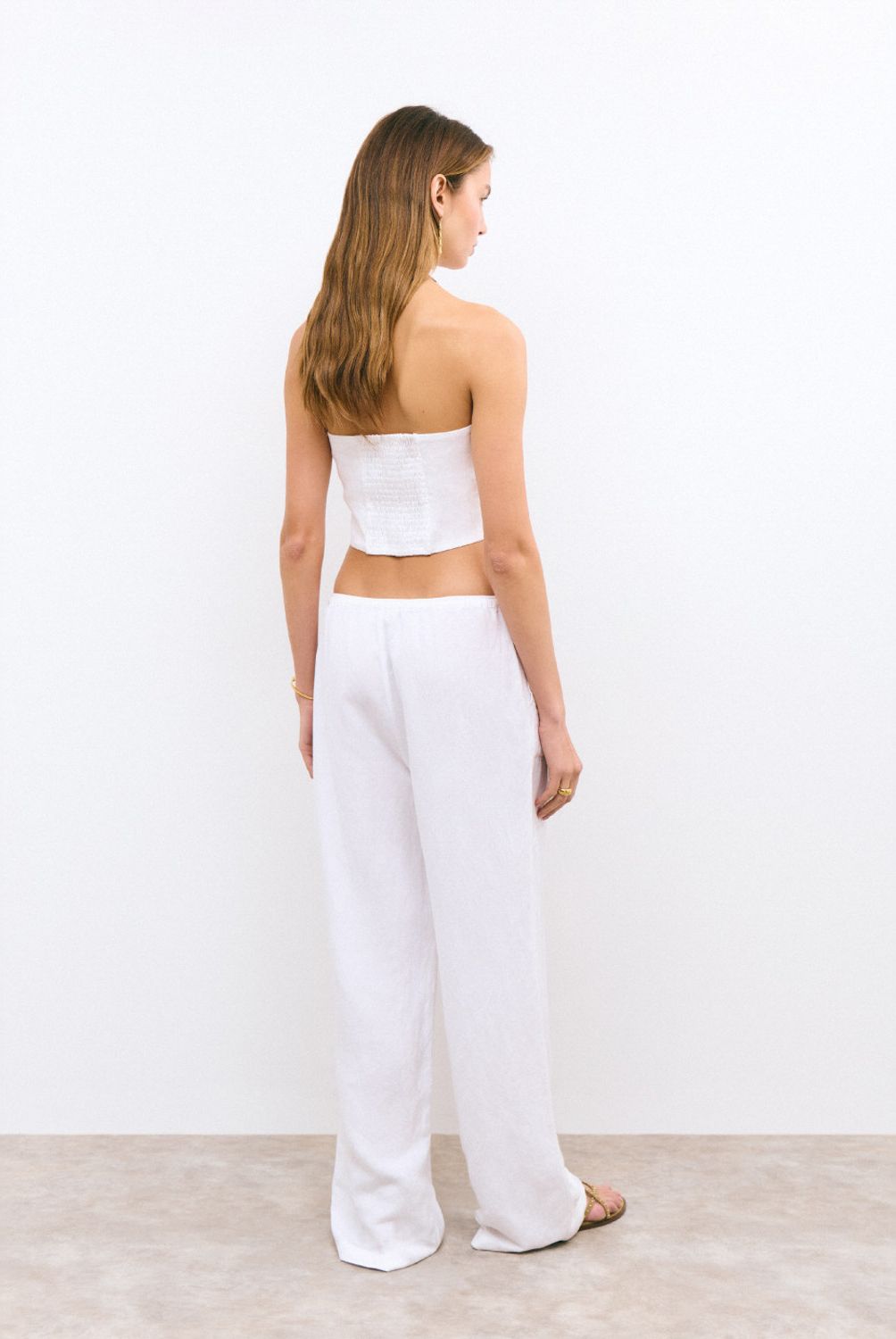 BROWNIE - Pantalón Fluido con Lino Mujer Brownie