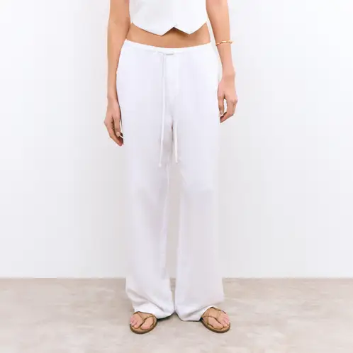 BROWNIE - Pantalón Fluido con Lino Mujer