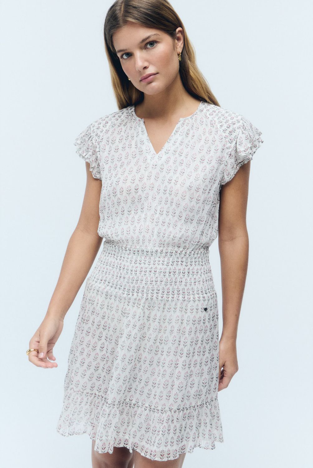 BROWNIE - Vestido Smock Cintura Sello Indio Mujer Brownie