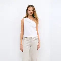 BROWNIE - Polera Algodón con Volante Bordado Mujer