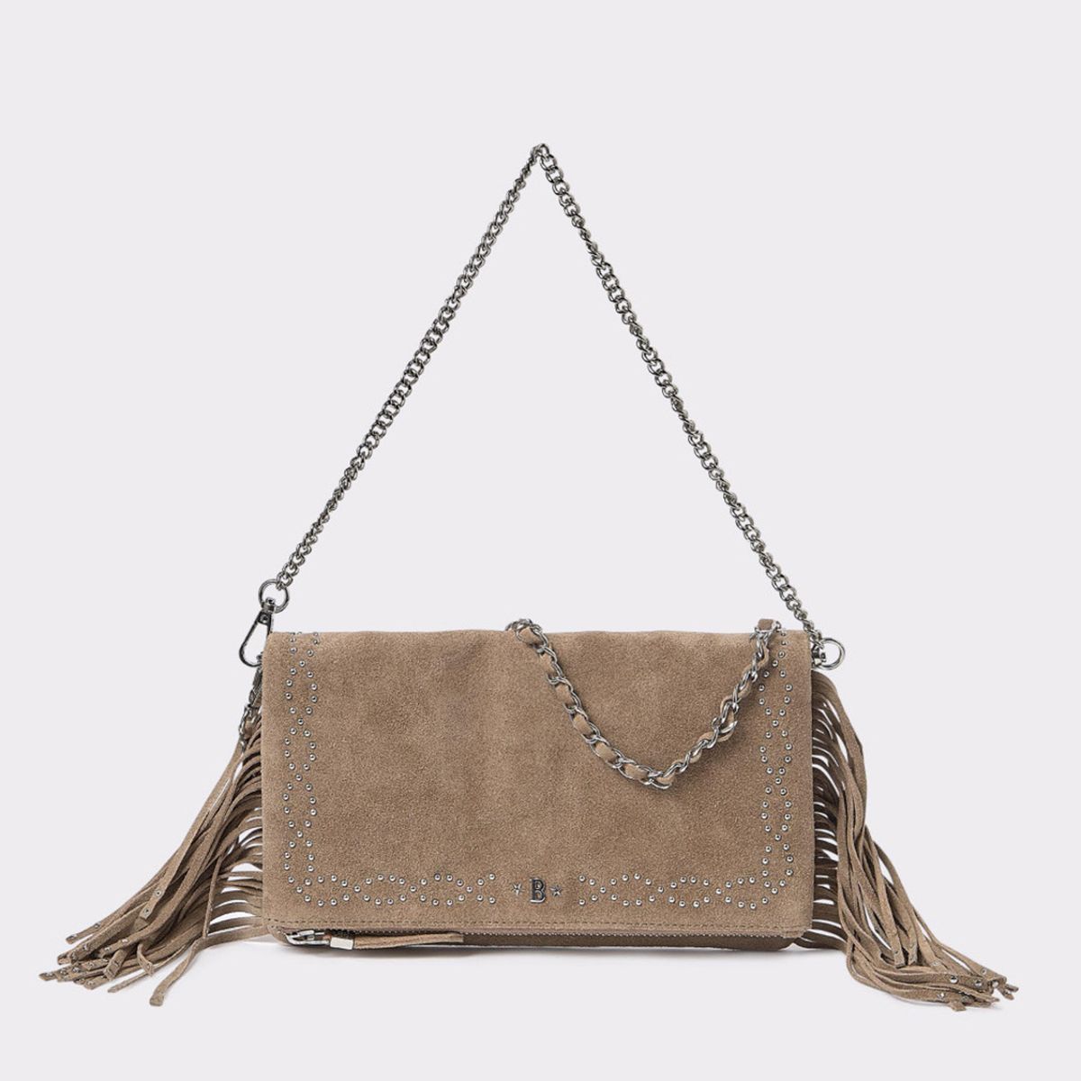 BROWNIE - Cartera Solapa Tachitas Flecos Mujer Brownie