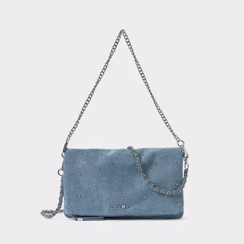 BROWNIE - Cartera Denim Solapa Tachitas Mujer