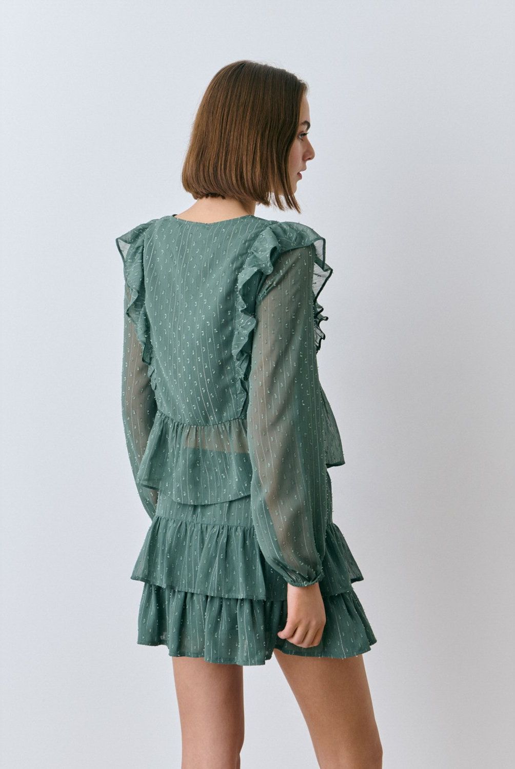 BROWNIE - Blusa Manga Larga Volantes Mujer Brownie