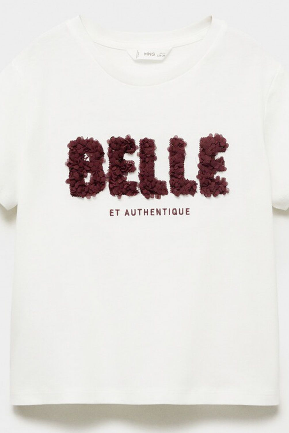 MANGO KIDS - Polera Mensaje Relieve Niña Mango Kids