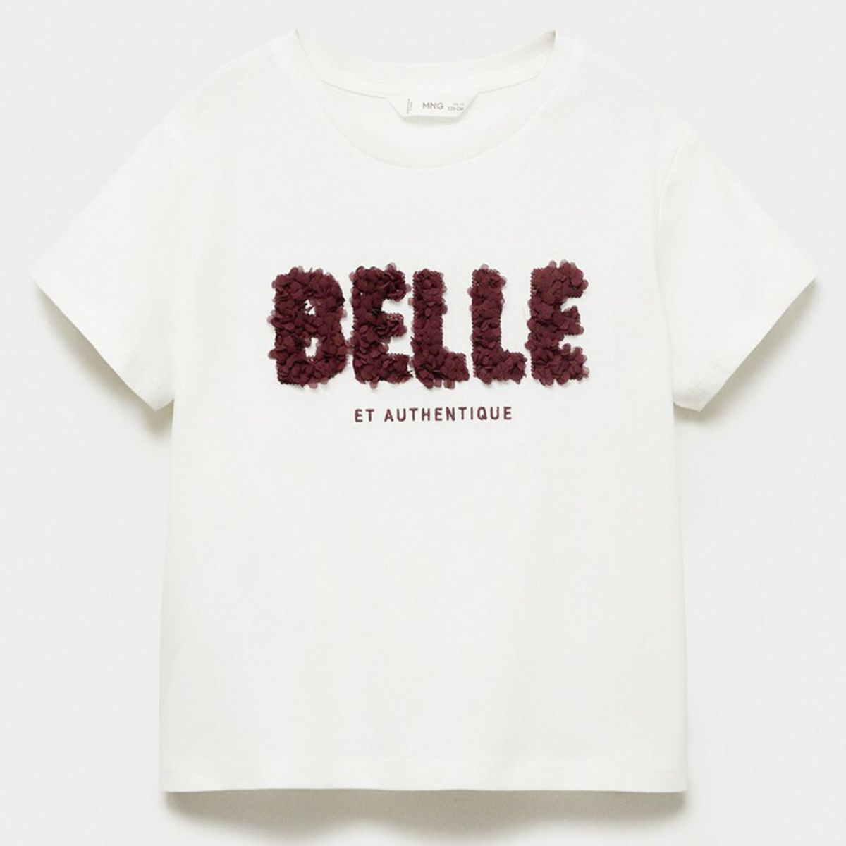 MANGO KIDS - Polera Mensaje Relieve Niña Mango Kids