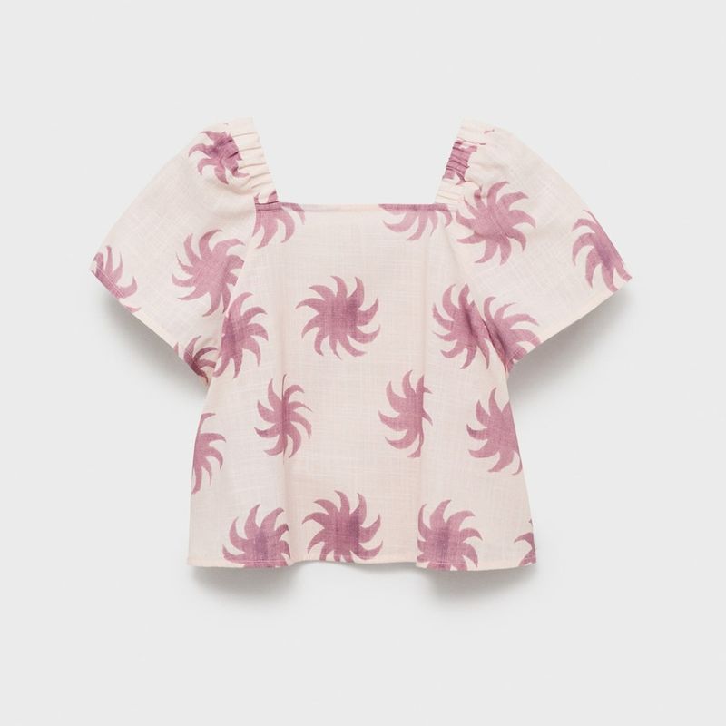 MANGO KIDS - Blusa Crop Estampada Niña Mango Kids