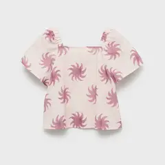 MANGO KIDS - Blusa Crop Estampada Niña