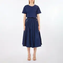 LIUJO - Vestido Manga Corta Midi Mujer