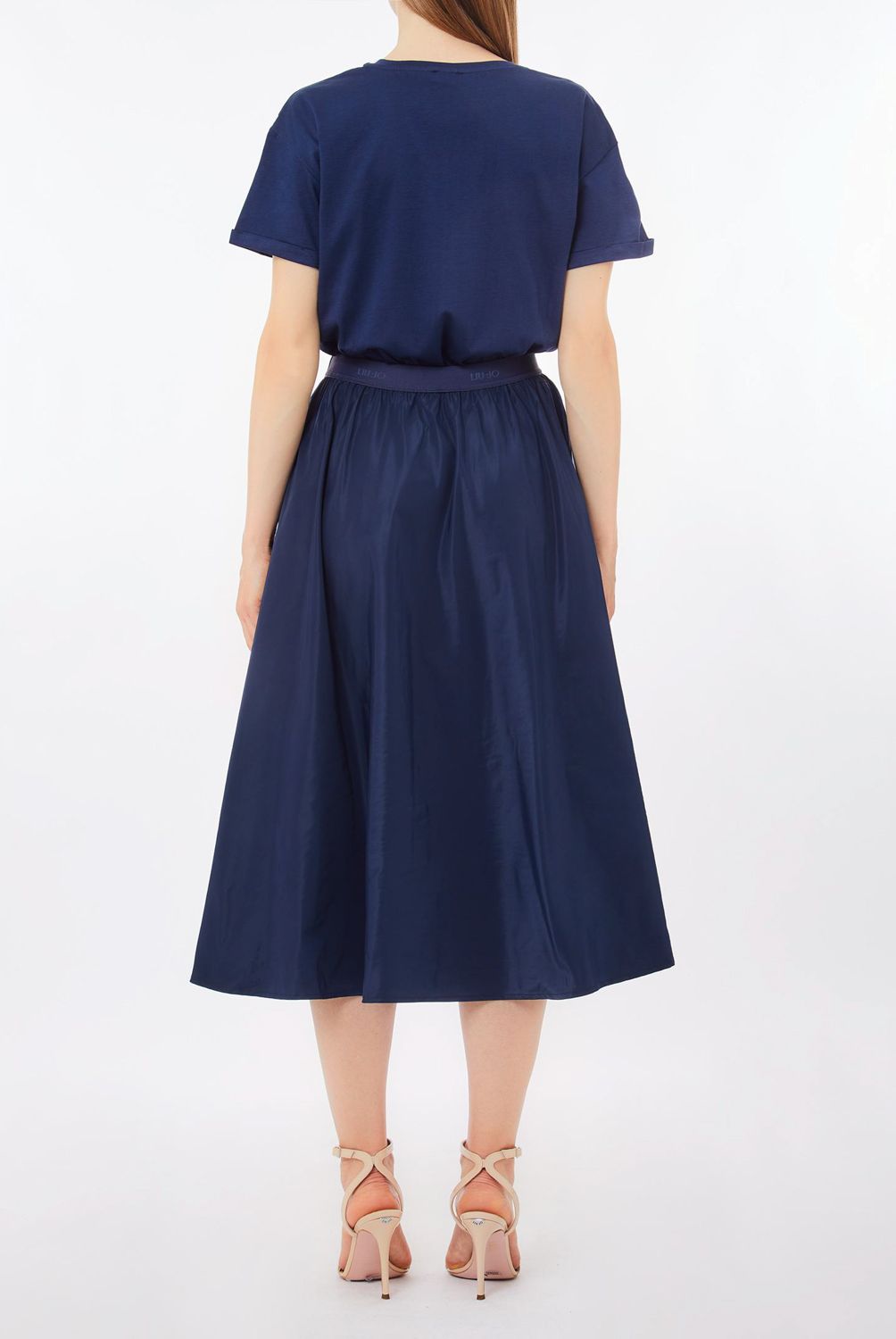 LIUJO - Vestido Manga Corta Midi Mujer Liujo