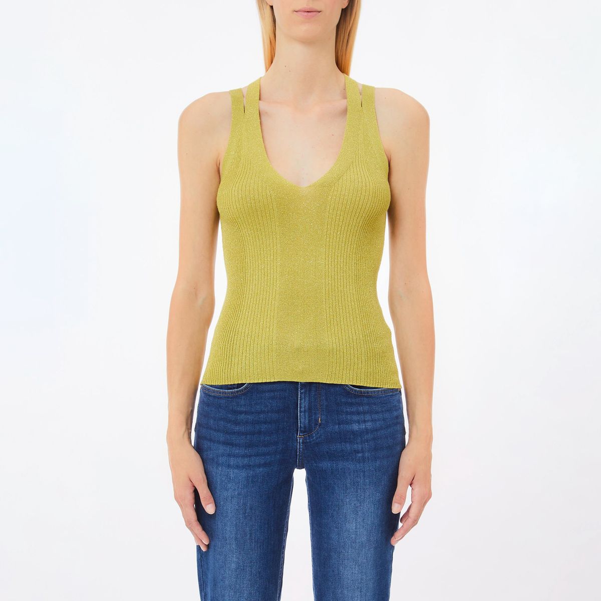 LIUJO - Polera Tirantes Metálizado Mujer Liujo