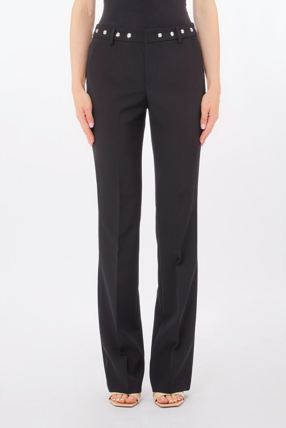 LIUJO - Pantalón Recto Tachas Mujer Liujo