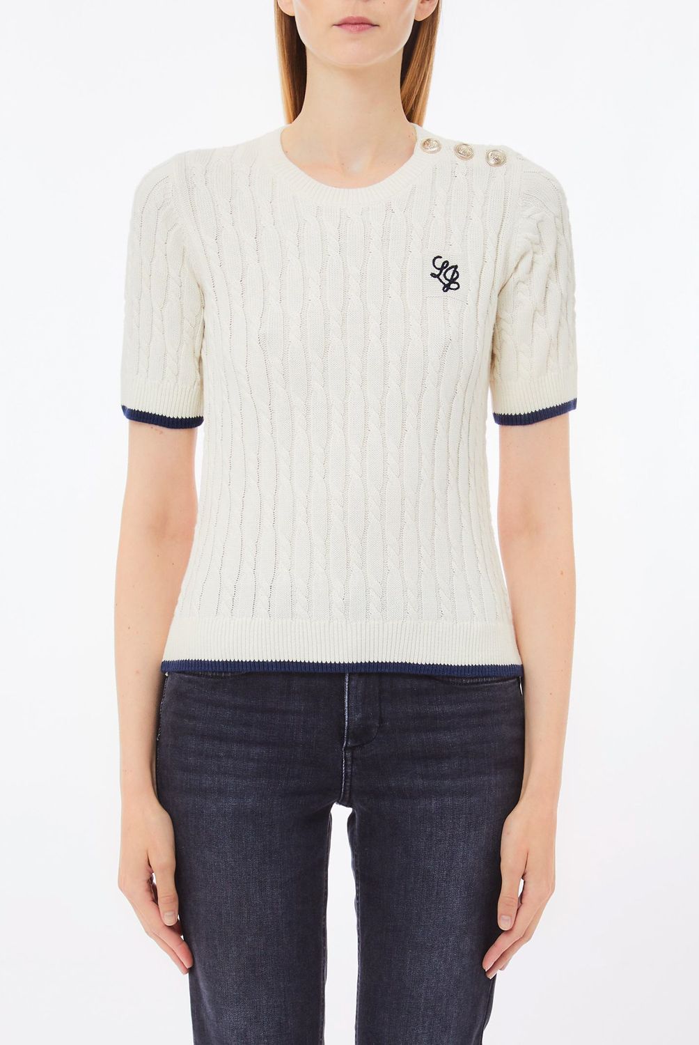 LIUJO - Sweater Manga Corta 100% Algodón  Mujer Liujo