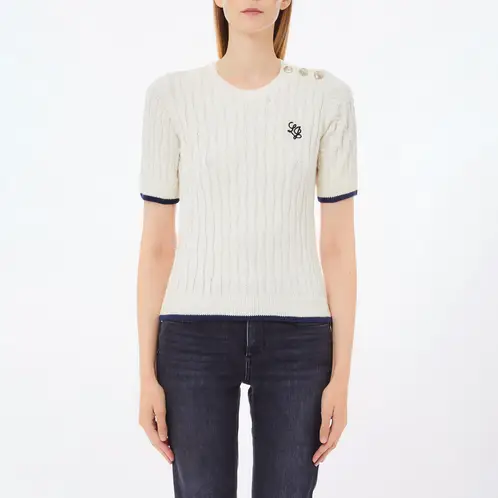 LIUJO - Sweater Manga Corta 100% Algodón Mujer