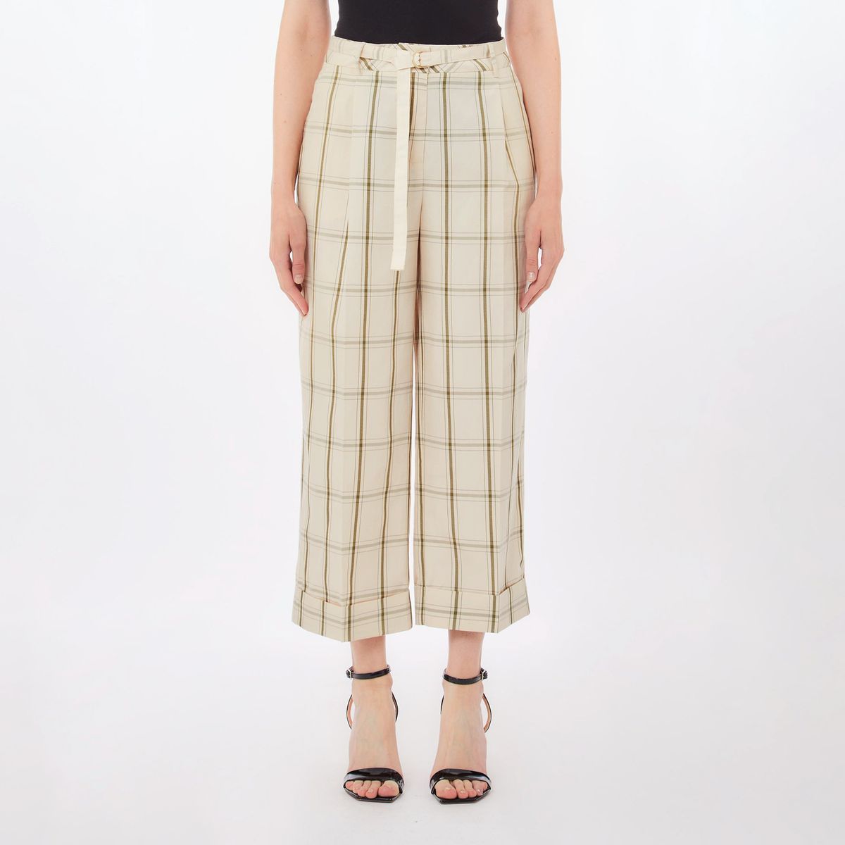 LIUJO - Pantalón Recto Cuadros Mujer Liujo