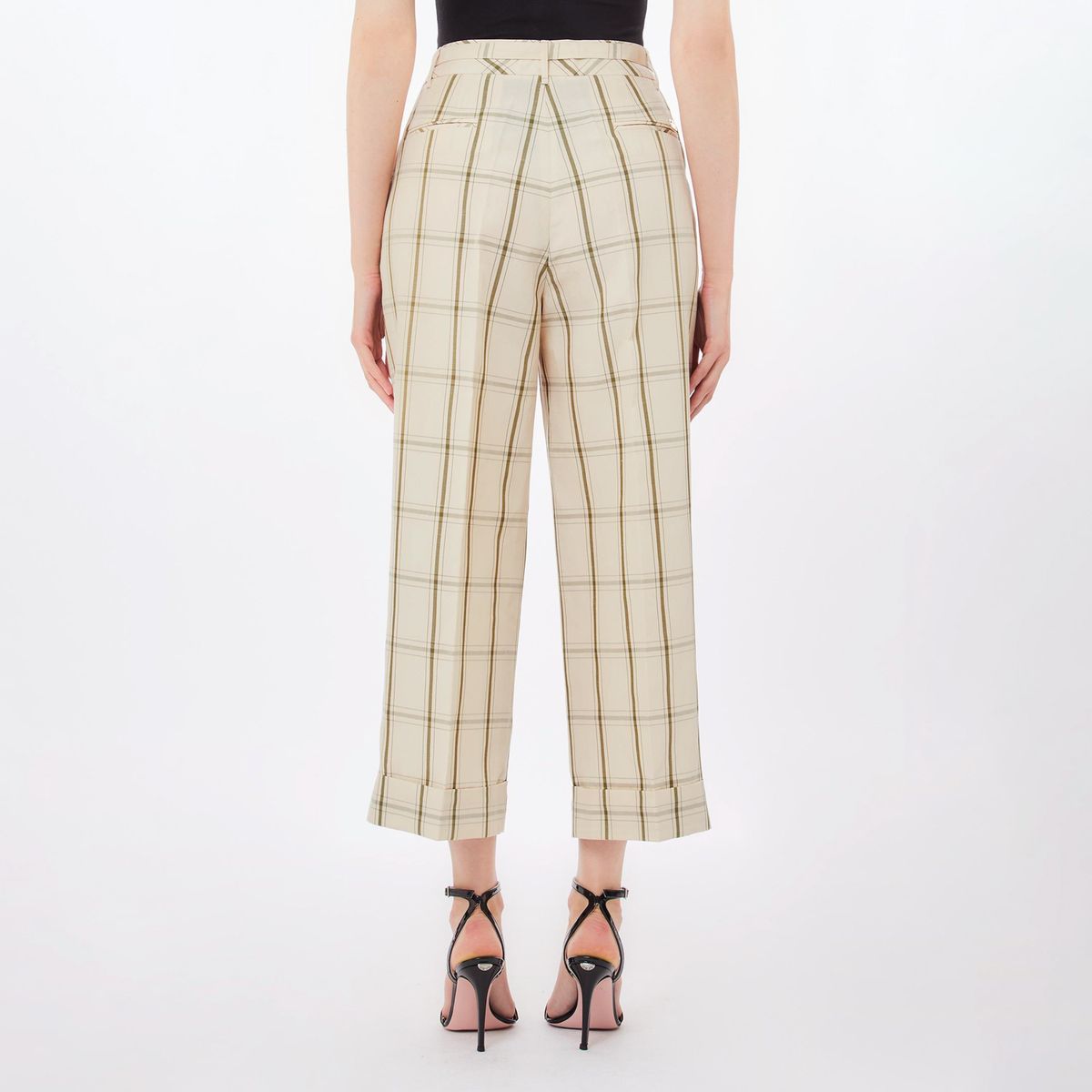 LIUJO - Pantalón Recto Cuadros Mujer Liujo