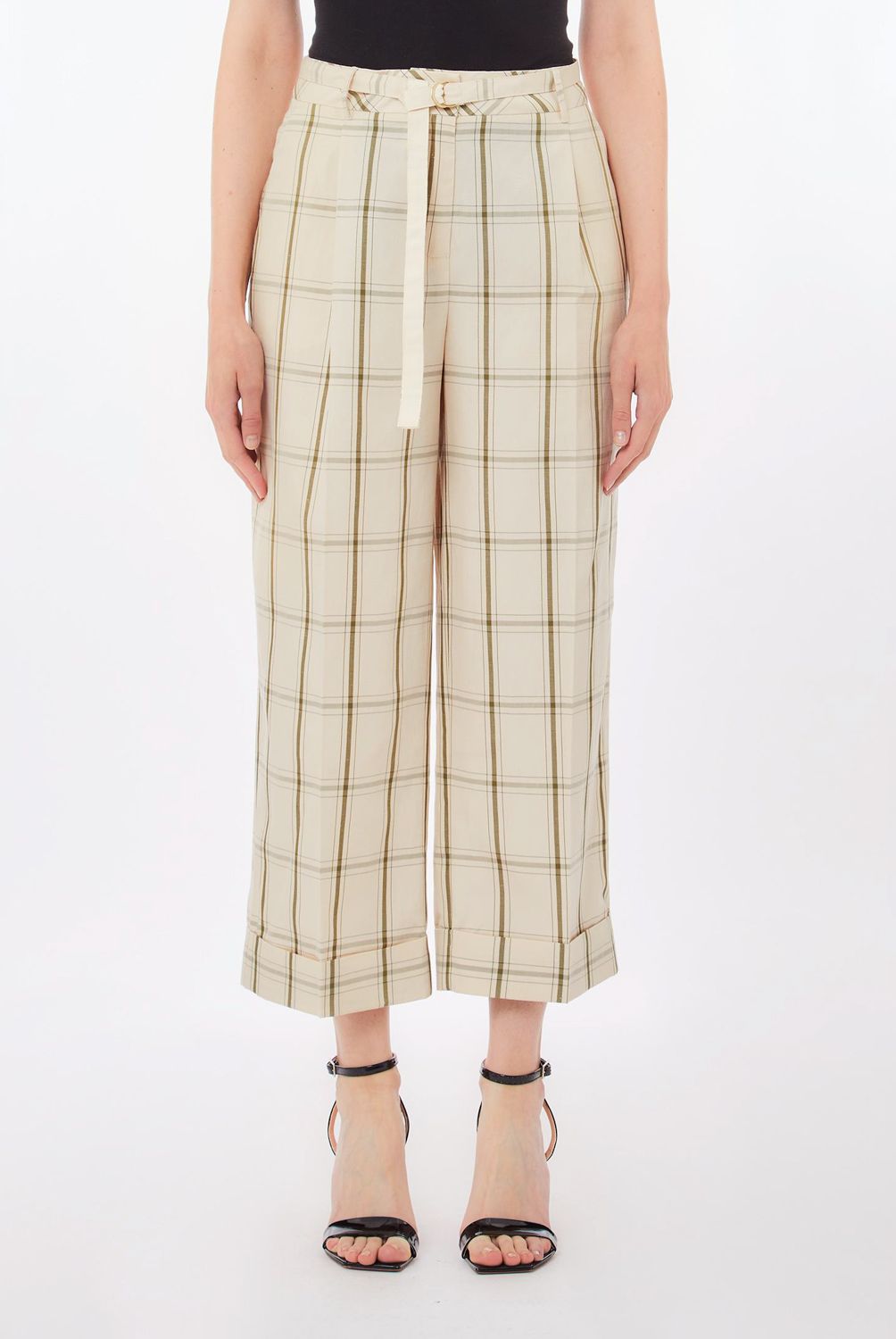 LIUJO - Pantalón Recto Cuadros Mujer Liujo