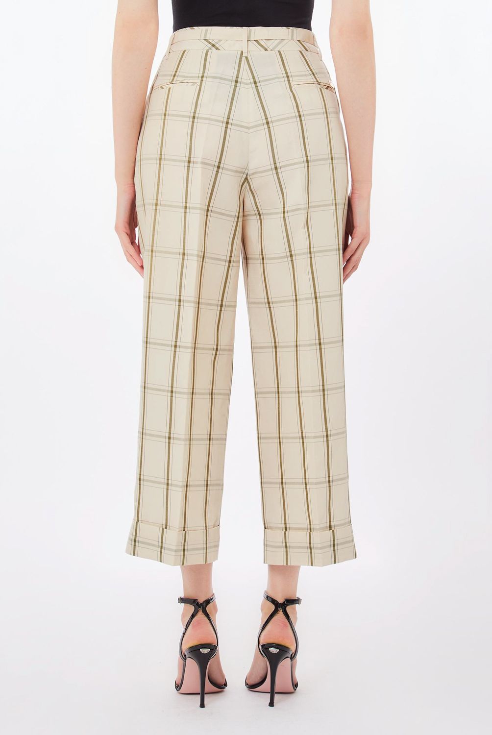 LIUJO - Pantalón Recto Cuadros Mujer Liujo
