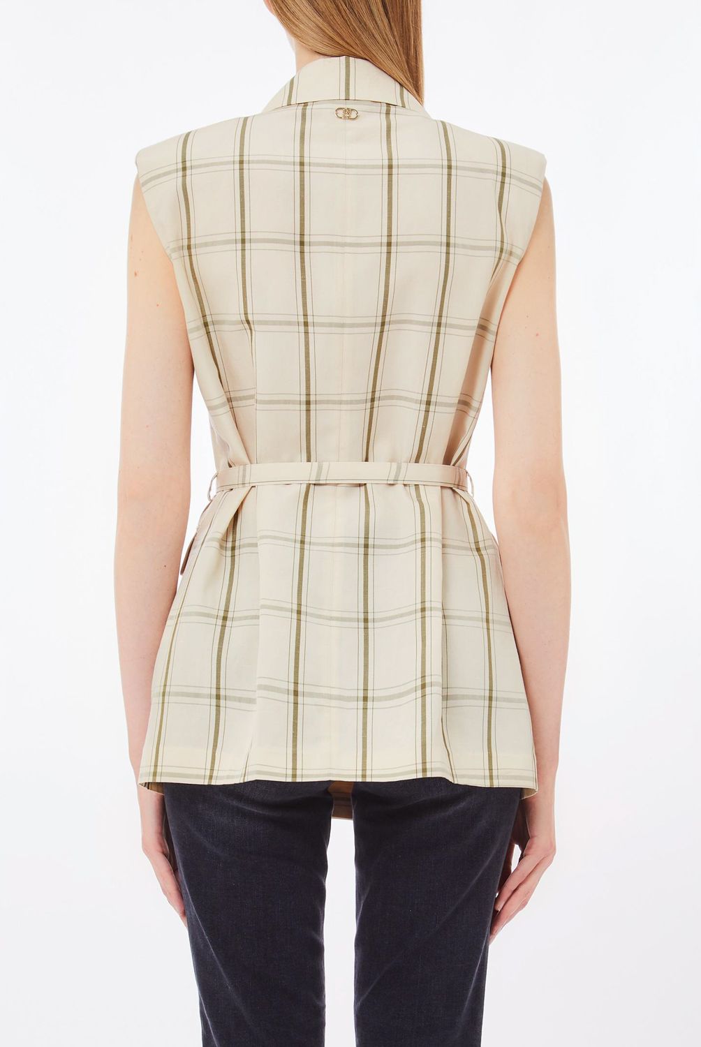 LIUJO - Blazer sin Mangas Cuadros Mujer Liujo
