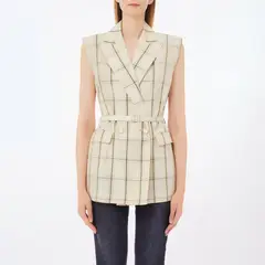 LIUJO - Blazer sin Mangas Cuadros Mujer