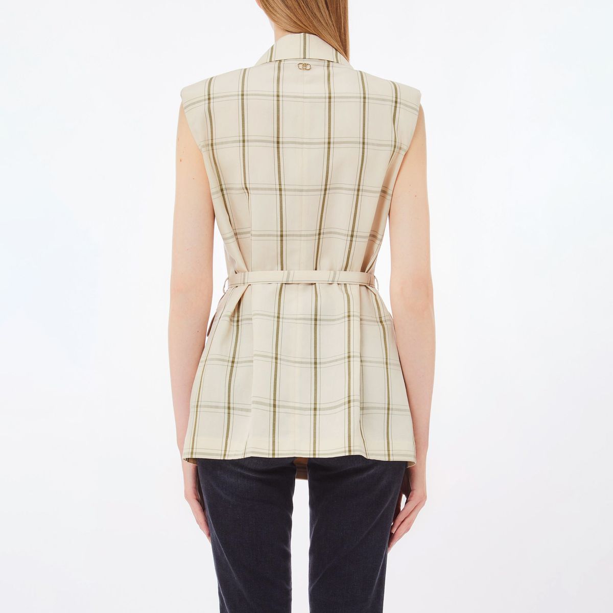 LIUJO - Blazer sin Mangas Cuadros Mujer Liujo