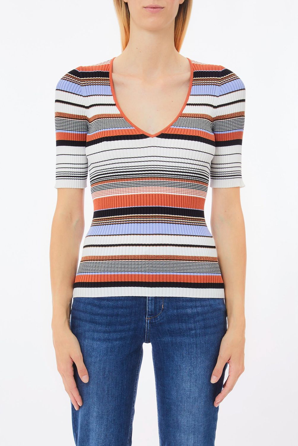 LIUJO - Polera Manga Corta Cuello En V Mujer Liujo