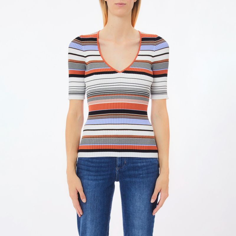LIUJO - Polera Manga Corta Cuello En V Mujer Liujo