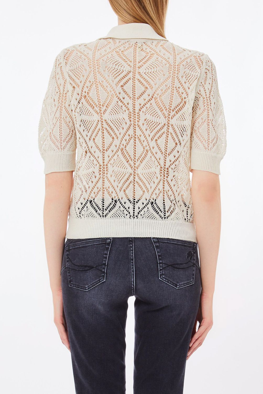 LIUJO - Sweater Sin Mangas Cuello Polo Algodón  Mujer Liujo