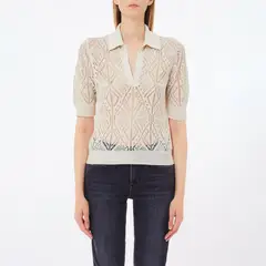 LIUJO - Sweater Sin Mangas Cuello Polo Algodón Mujer