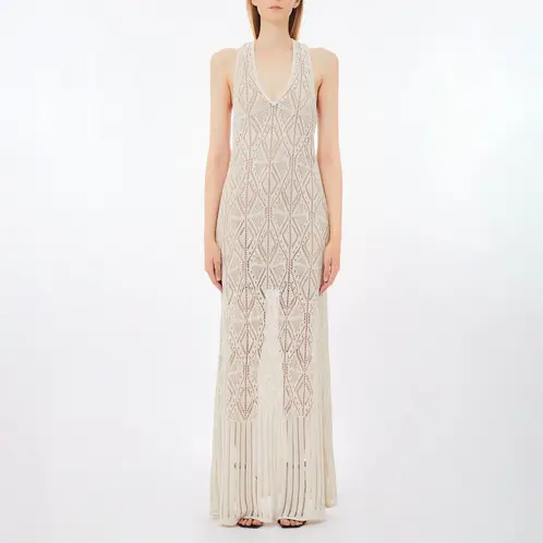 LIUJO - Vestido Transparencias Algodón Mujer