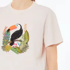 LIUJO - Polera Manga Corta Estampado 100% Algodón Mujer
